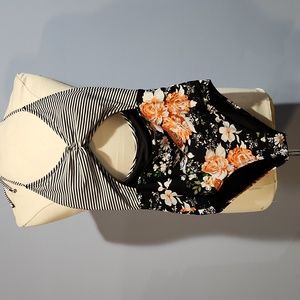 Cupshe cutout one piece floral striped swimsuit